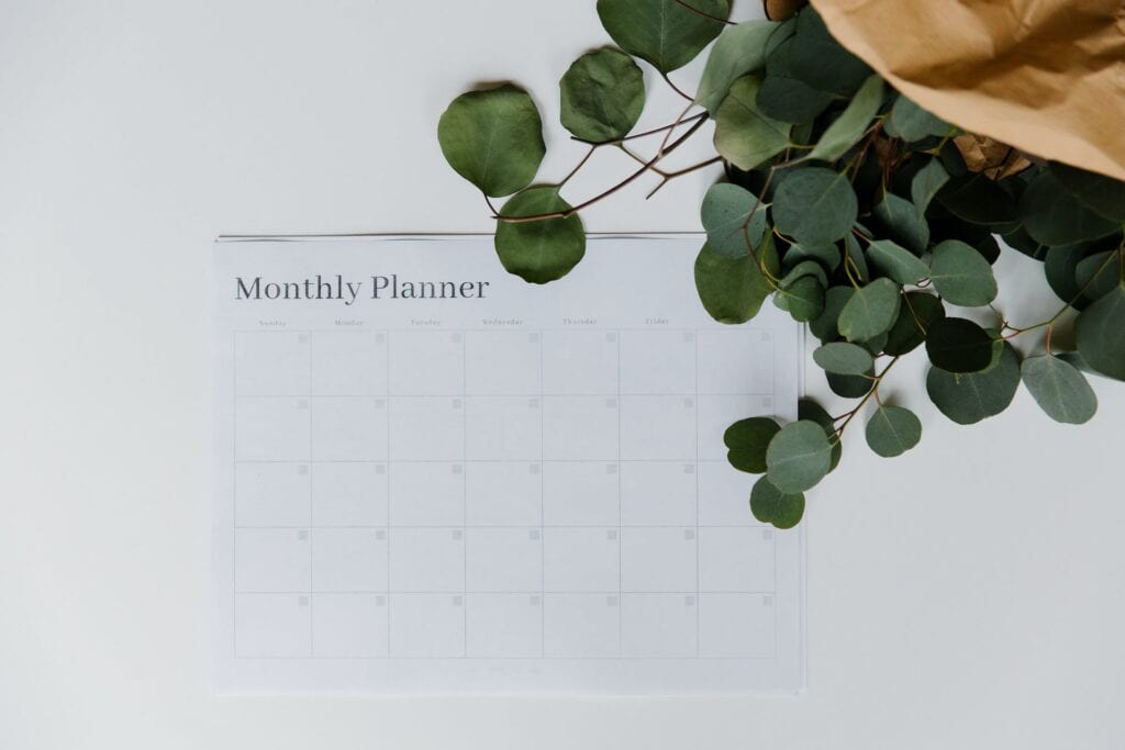 Monthly Planning Alleviates Stress.