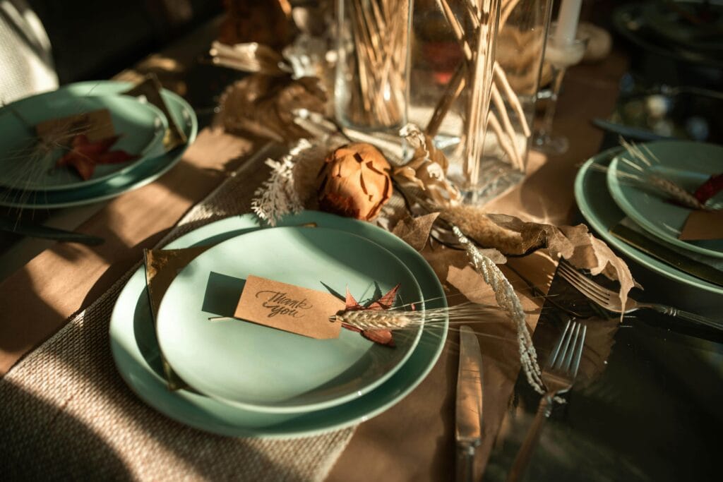 A thank you card on a plate - 100 Gratitude Journal Prompts For A Thankful Mindset